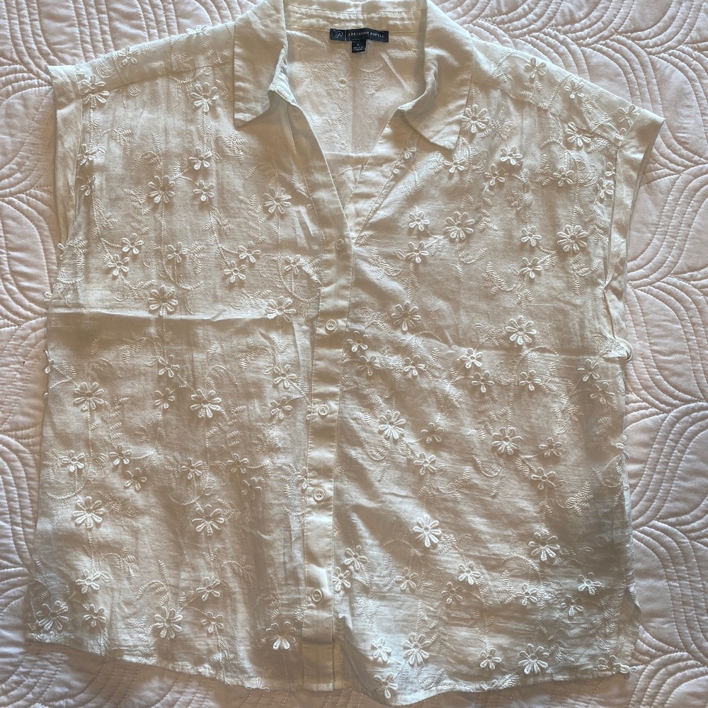 Adrianna Pappel floral embroidered top